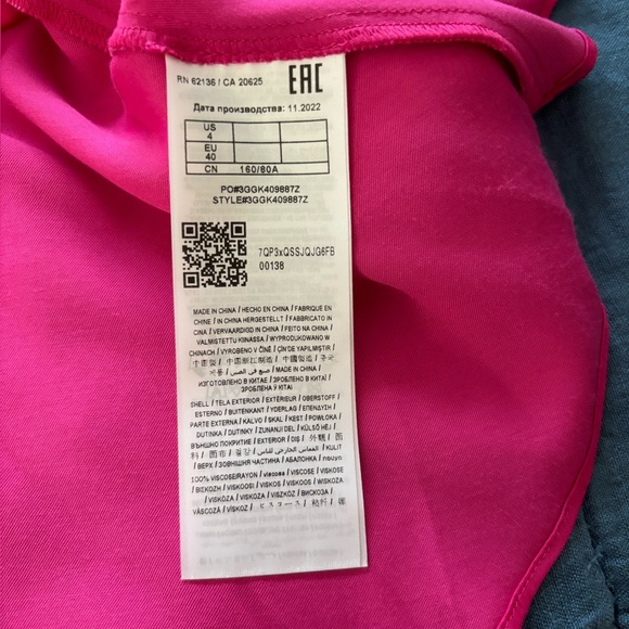 MARCIANO Guess AMERA WRAP DRESS SOLID JEALOUS PINK NWT Size 4 - Picture 11 of 11